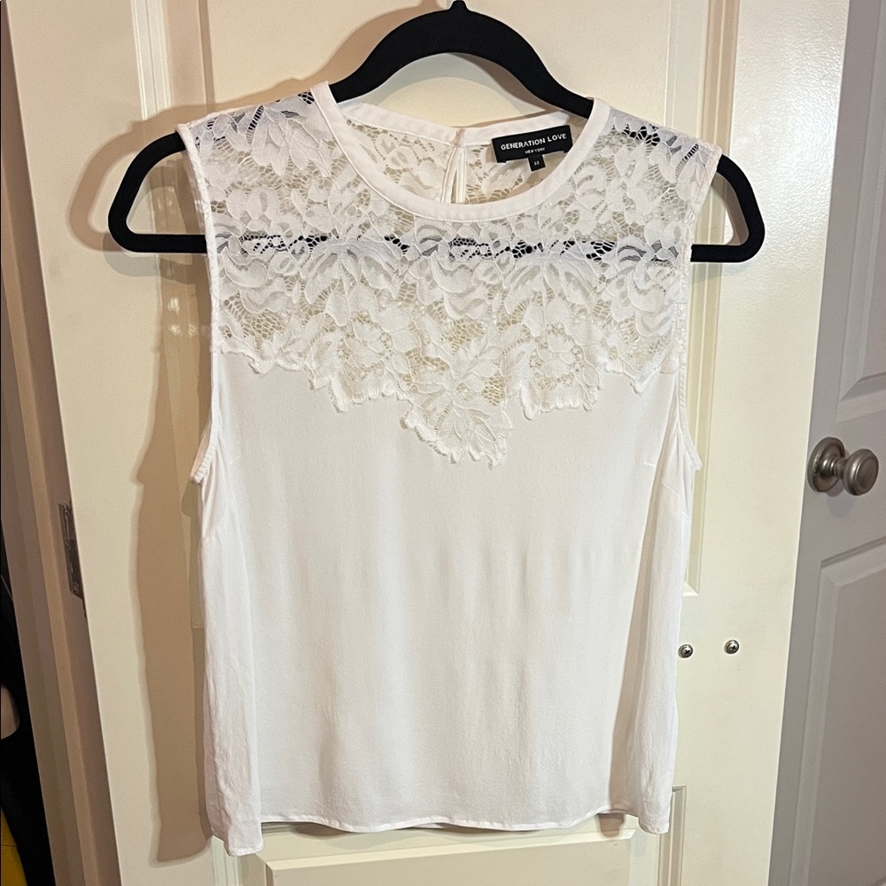 Generation Love White Lace Sleeveless Blouse